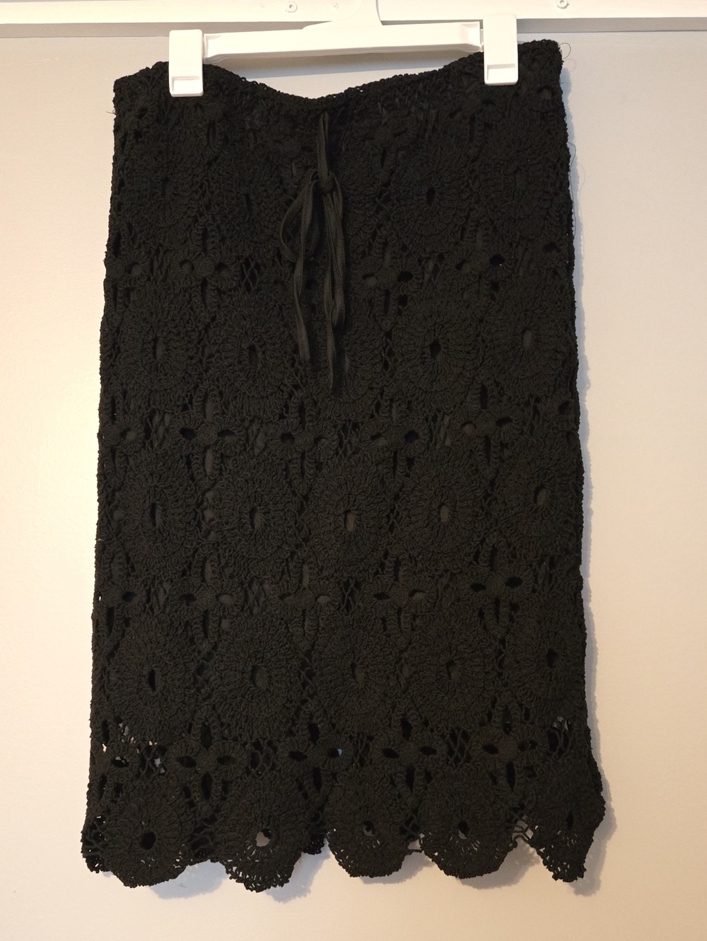 Kings Road Black Crochet Skirt